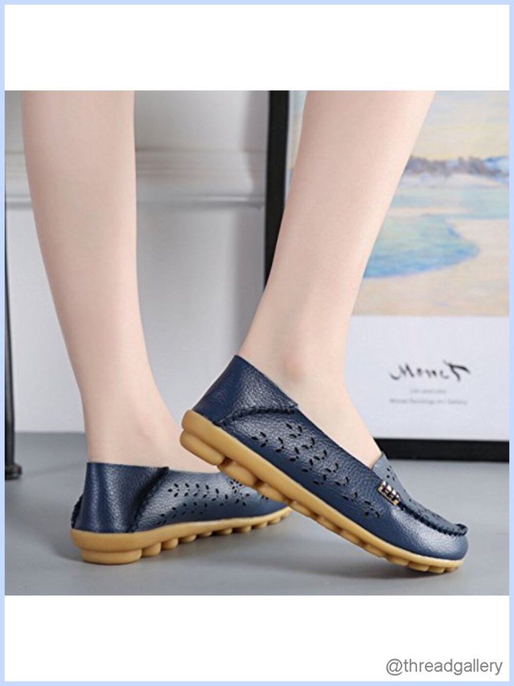 Women's Lightweight Slip On Loafer Mocc Walking Flat - Picture 6 of 6